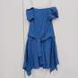 Halston Heritage Women's Blue Off the Shoulder Poplin Dress Size 2 NWt image number 1