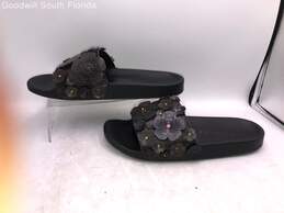 Coach Womens Sofia G2278 Black Floral Open Toe Flip Flop Sandals Size 10 B