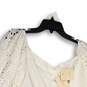 NWT Womens White Square Neck Long Sleeve Cropped Blouse Top Size Large image number 3