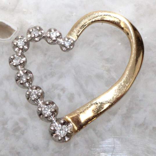 10K Yellow Gold Heart Pendant image number 1