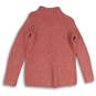 Womens Pink Long Sleeve Mock Neck Tight-Knit Pullover Sweater Size XS image number 2