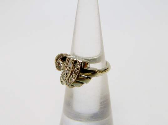 14K White Gold 0.17 CTTW Diamond Elegant Ring 4.4g image number 2