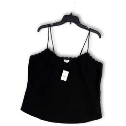 NWT Womens Black Sleeveless Spaghetti Strap Camisole Blouse Top Size 12