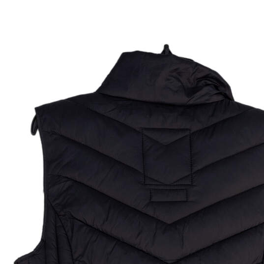 NWT Womens Black Mock Neck Sleeveless Full-Zip Puffer Vest Size Large image number 4