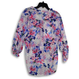 NWT Womens Multicolor Floral Long Sleeve Hi-Low Hem Button-Up Shirt Size M alternative image