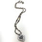 Designer Brighton Silver-Tone Chain Lobster Clasp Black Pendant Necklace image number 2