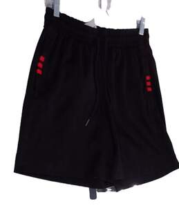Mens Black DM9683 Elastic Waist Drawstring Pockets Pull On Shorts Size Small alternative image