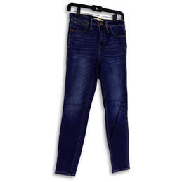 Womens Blue Denim Medium Wash Pockets Stretch Skinny Leg Jeans Size 27