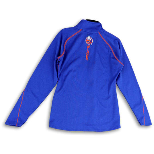 Womens Blue Long Sleeve Mock Neck Regular Fit Full-Zip Jacket Size Large image number 2
