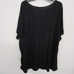 Black Short Sleeve V Neck Poncho Shirt alternative image