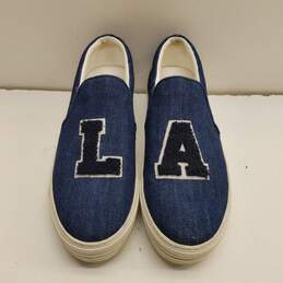 Joshua Sanders LA Denim Platform Slip On Sneakers Blue 9