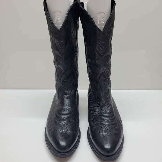 Ariat Deetan Heritage R Toe Black Leather Men's Boots Size 10EE image number 2