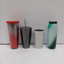 Bundle of 4 Assorted Starbucks Travel Tumblers with Straw alternative image