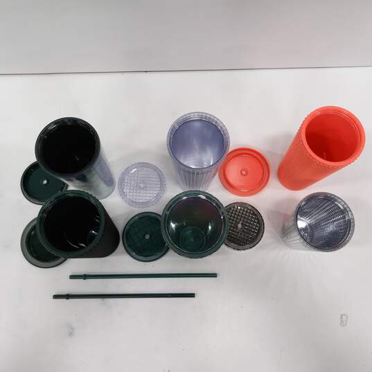 Bundle of 6 Assorted Starbucks Travel Tumblers with Straws image number 2