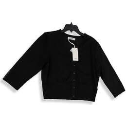 NWT Womens Black Knitted Long Sleeve Button Front Cardigan Sweater Size XL