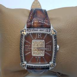 Judith Ripka 31mm Case Brown Stone Bezel and Dial Unisex Designer Quartz Watch