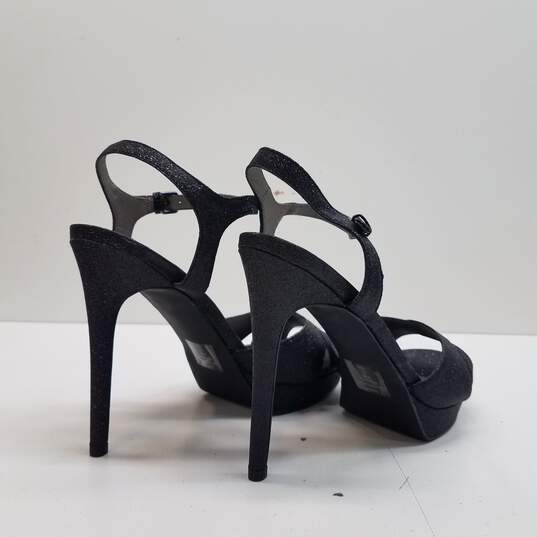 Guess Platform Jordie Glitter Ankle Heels Black 9.5 image number 4