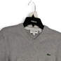 Mens Gray V-Neck Long Sleeve Classic Fit Pullover Sweater Size Small image number 3