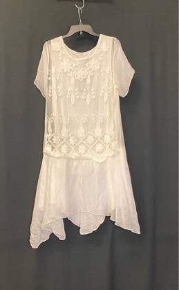 M Women's White Drop Waist Dress- XS NWT
