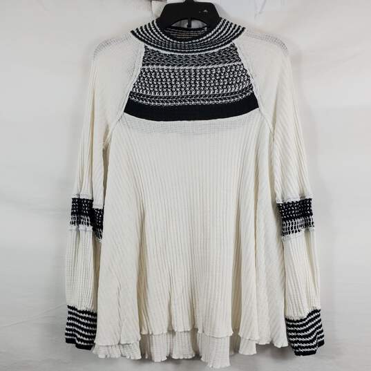 Free People Women Black & White Sweater Blouse XS image number 1