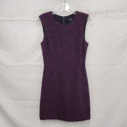 Theory WM's Franita Varro Purple Sheath Tweed Mini Dress Size 4