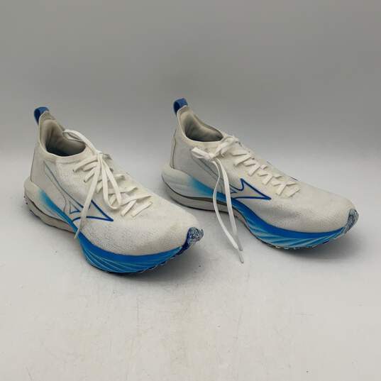 Mizuno Mens Wave Neo Wind J1GC227801 Blue White Lace-Up Sneaker Shoes Size 9 image number 3