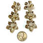 Designer J. Crew Gold-Tone Fashionable Faux Pearl Floral Dangle Earrings image number 2