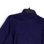 Womens Blue Knitted Long Sleeve Mock Neck Pullover Sweater Size Medium image number 3