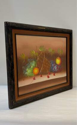 Cornucopia an Fruit Still Life Oil on canvas by Thomas Signed. Matted & Framed alternative image