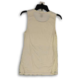Womens Beige Lace Sleeveless Round Neck Pullover Tank Top Size XS alternative image