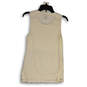 Womens Beige Lace Sleeveless Round Neck Pullover Tank Top Size XS image number 2