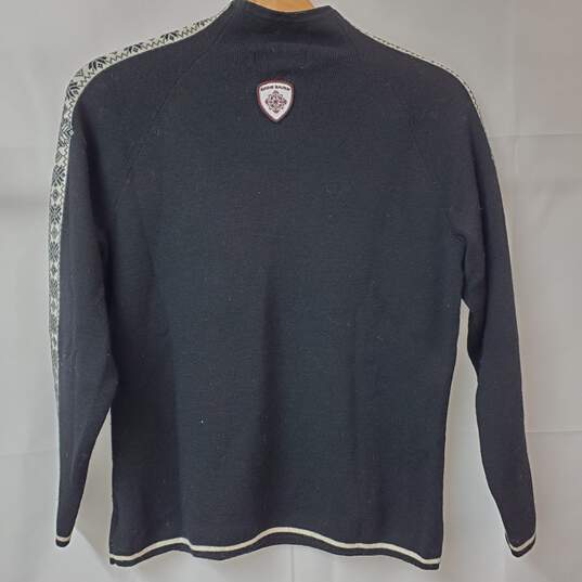 Eddie Bauer Merino Wool Pullover Black/White Sweater Women's Large image number 2