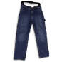 Mens Blue Denim Medium Wash Cargo Pockets Straight Leg Jeans Size 32x30 image number 1