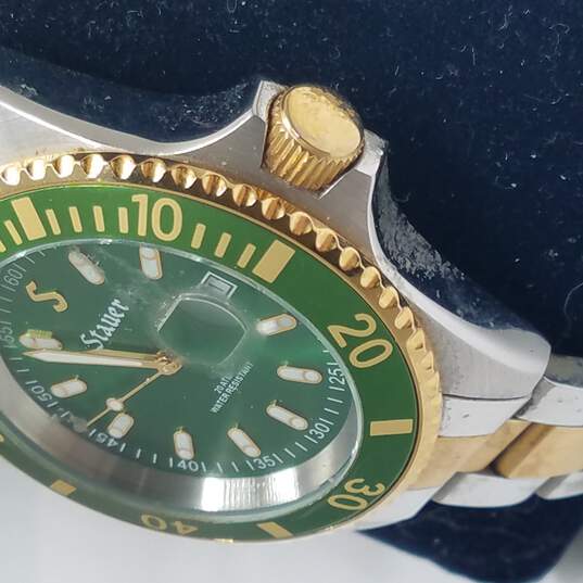 Stauer Two Toned Green Divers Watch image number 6