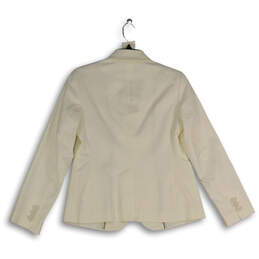NWT Womens White Peak Lapel Long Sleeve Flap Pocket One Button Blazer Sz 4P alternative image