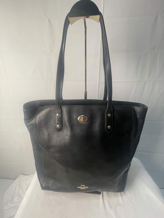 Certified Authentic Coach Black Tote Handbag image number 4