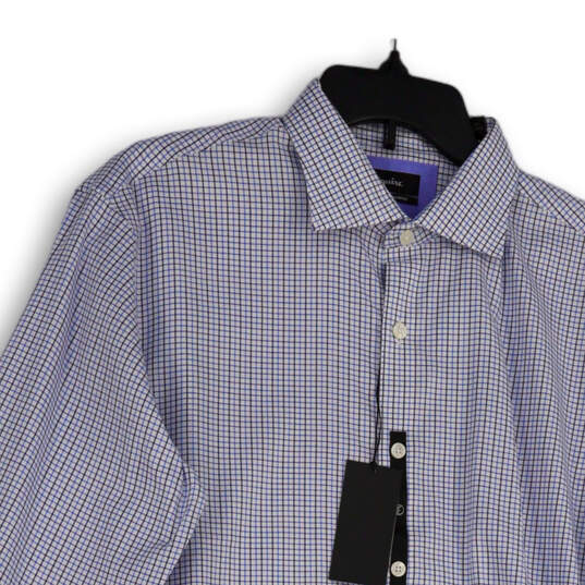 NWT Mens Multicolor Check Long Sleeve Collared Dress Shirt Size 16 34/35 image number 3