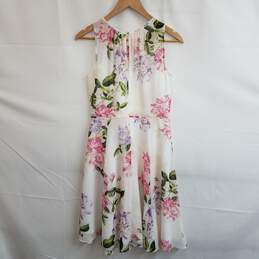 Ann Taylor factory white floral fit and flare dress 8 petite nwt alternative image