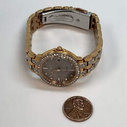 Designer Citizen Eco Drive Gold Tone Stainless Steel Round Wristwatch 60.2g