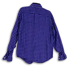 Mens Blue White Check Long Sleeve Collared Button-Up Shirt Size Medium alternative image