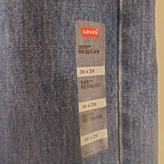 Levi's Men 505 Straight Leg Blue Jeans 36 x 29 NWT image number 3