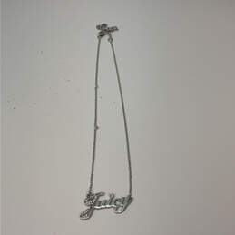 Designer Juicy Couture Silver-Tone Chain Clear Rhinestone Pendant Necklace alternative image