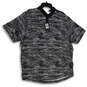 NWT Mens Black White Sapce Dye Short Sleeve Collared Golf Polo Shirt Sz XXL image number 1