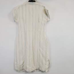 Maeve Women Ivory Stripe Dress Sz 10 alternative image