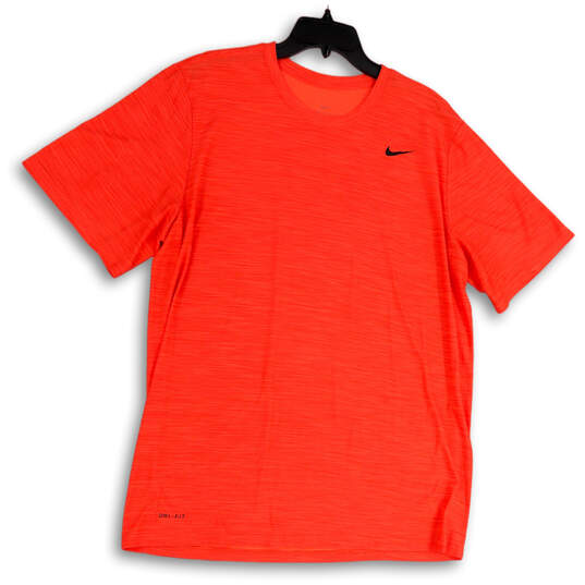 Mens Orange Short Sleeve Crew Neck Stretch Pullover T-Shirt Size XL image number 1