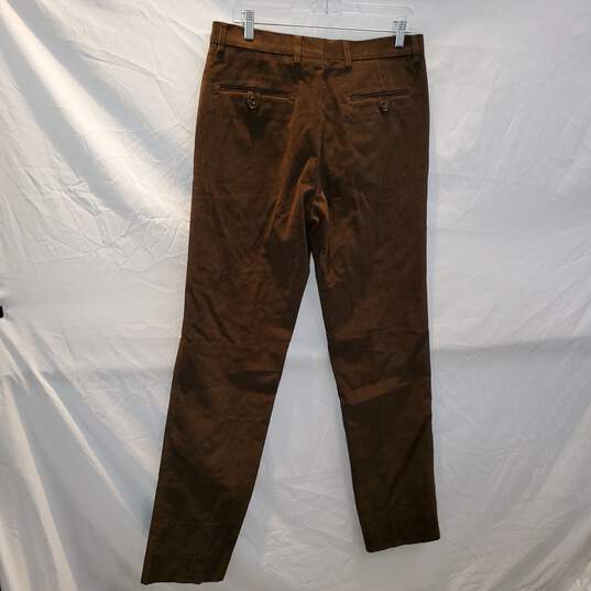 Hickey Freeman Brown Cotton Pants NWT Size 32 image number 2
