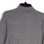 Mens Gray Knitted Long Sleeve Mock Neck 1/4 zip Pullover Sweater Size M image number 4