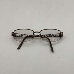 Womens SP1008 Brown Metal Half-Rim Frame Rectangle Prescription Eyeglasses