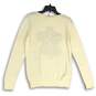 Ann Taylor Womens Off White Gray Crew Neck Long Sleeve Pullover Sweater Size M image number 2