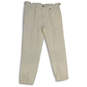 Mens White Flat Front Slash Pocket Straight Leg Chino Pants Size 34 Short image number 1